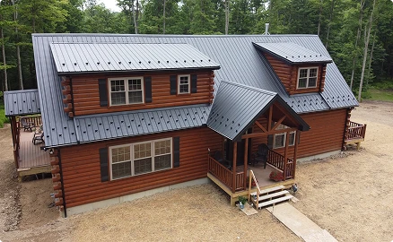 Log cabin with bonus room layout